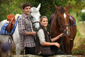 couple horseback riding in Pigeon Forge