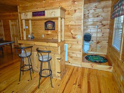 Relax at the bar, chairlift to lower living area